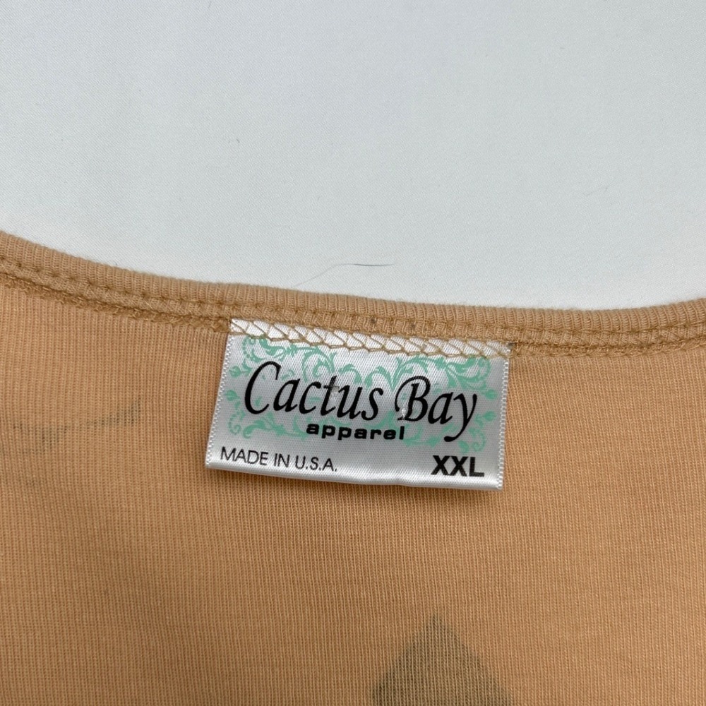 Cactus Bay Womens Southwestern Horse Rhinestone Top Tan Size XXL Western Boho - Picture 5 of 10